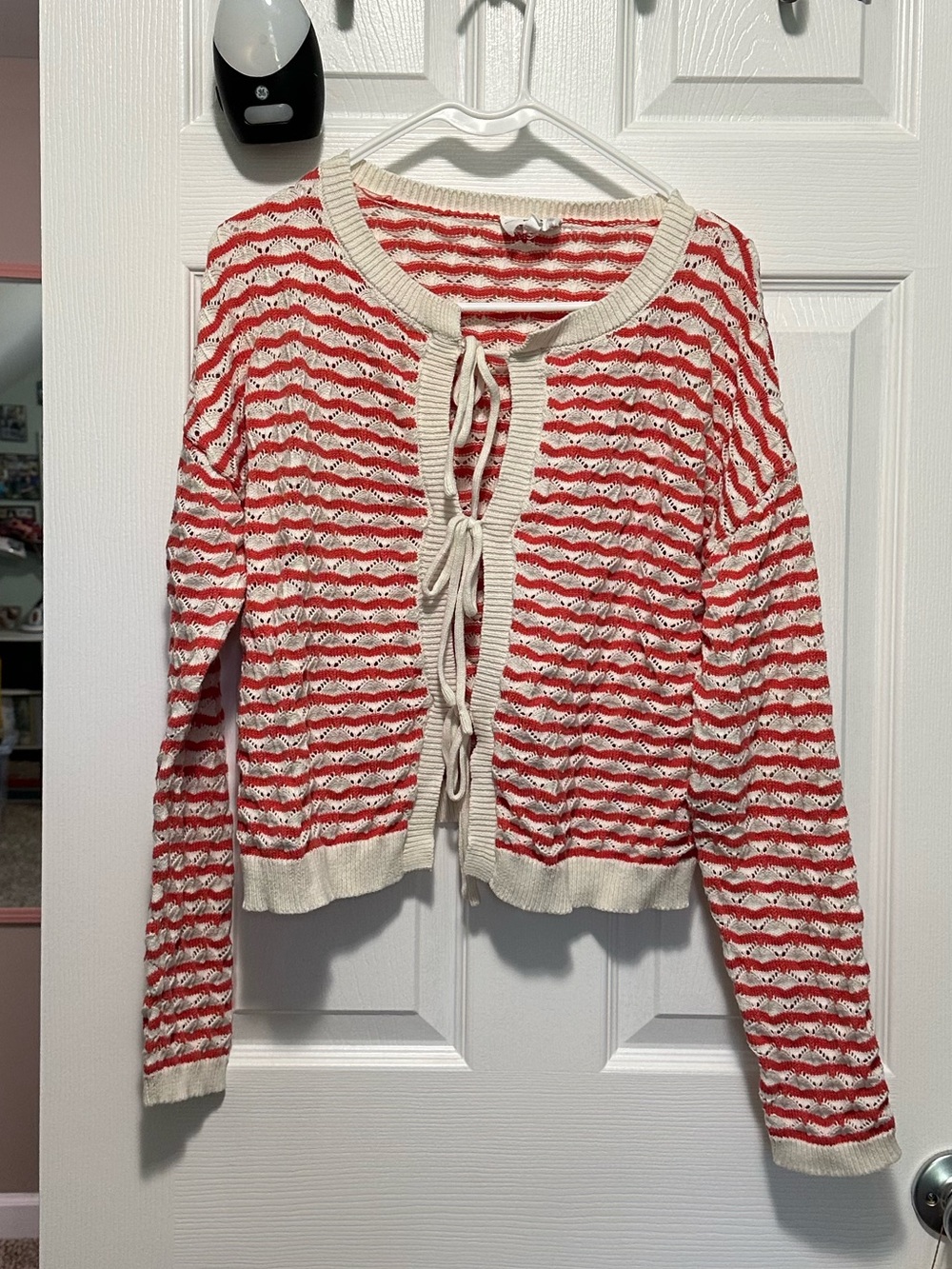 Willow & Wind Tie-front Crochet Cardigan, Size L